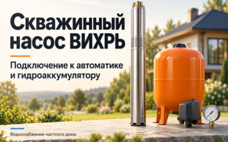Как подключить скважинный насос ВИХРЬ к автоматике и гидроаккумулятору